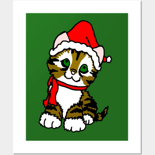 Christmas Kitten Posters and Art